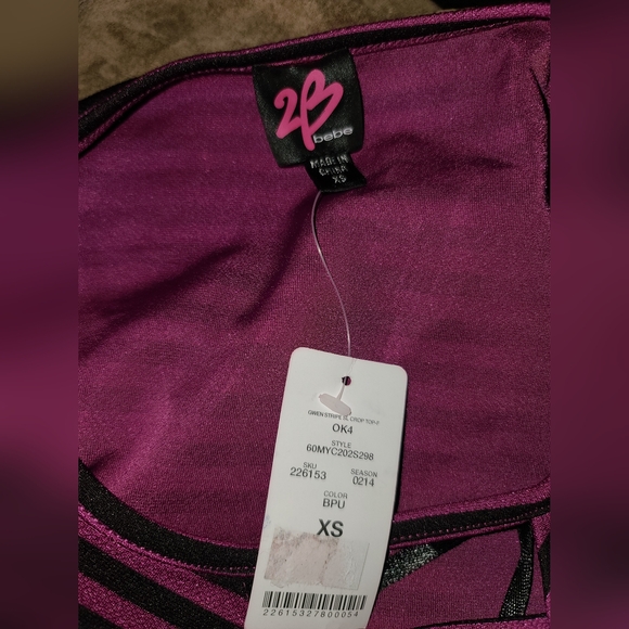 Purple/Pink Stripes Crop Top from 2B Bebe - Picture 4 of 4